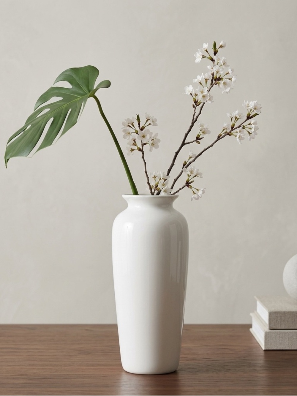 White Ceramic Vase 8”